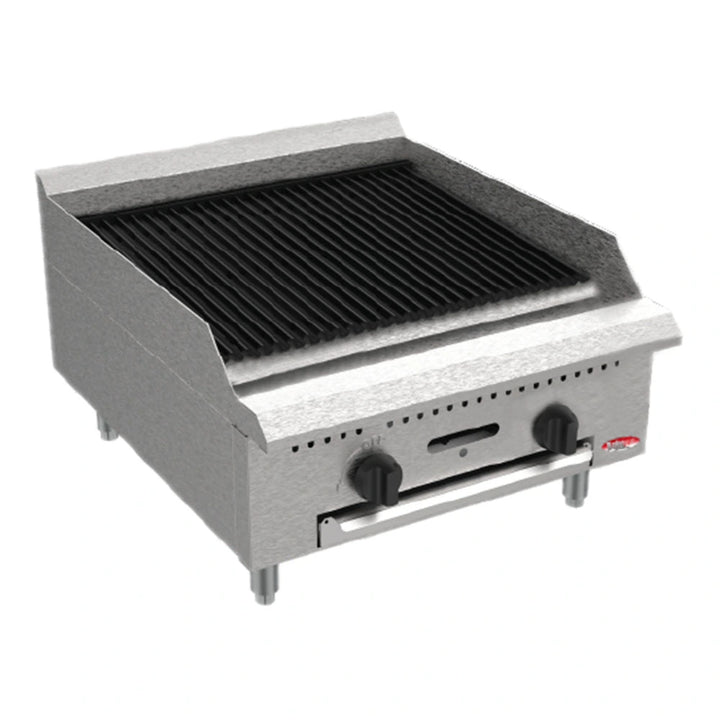 BakeMax BACGG24-4 24" Countertop Natural Gas Charbroiler w/ Manual Controls, 60,000 BTU