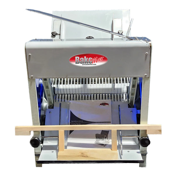 BakeMax BMGF001-1 30" Gravity Feed Bread Slicer, Countertop 15" Max Loaf Length