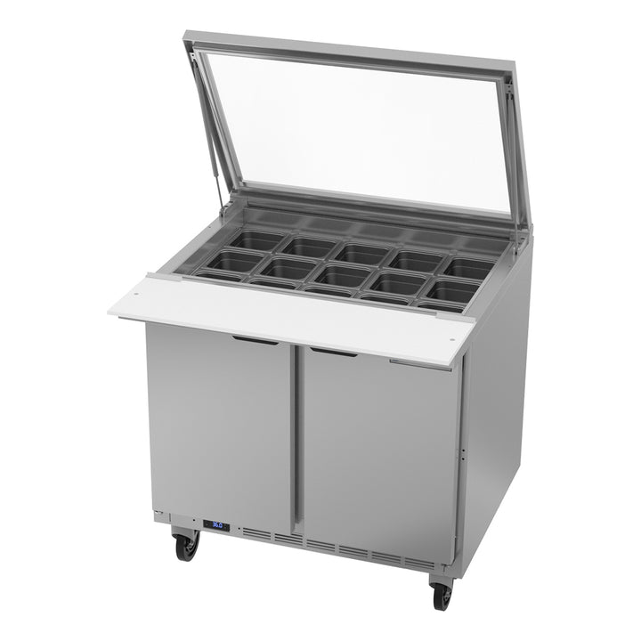 Beverage-Air SPE36HC-15M Elite Series 36" Two Door Mega Top Refrigerated Sandwich Prep Table