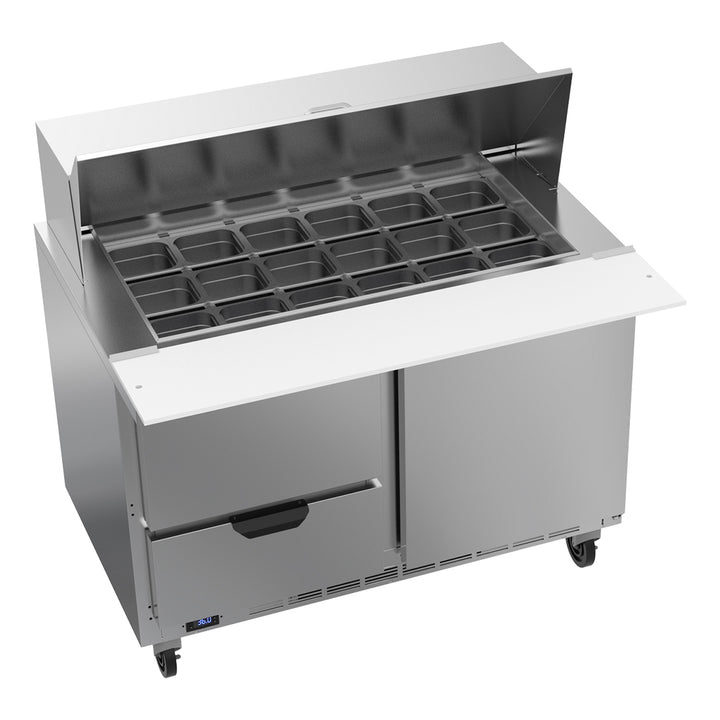 Beverage-Air SPED48HC-18M-2 48" One Door 2 Drawer Mega Top Refrigerated Sandwich Prep Table