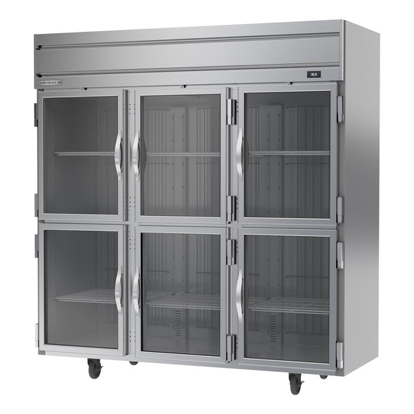 Beverage-Air HR3HC-1HG Horizon Series 78" Top Mounted Half Glass Door Reach In Refrigerator