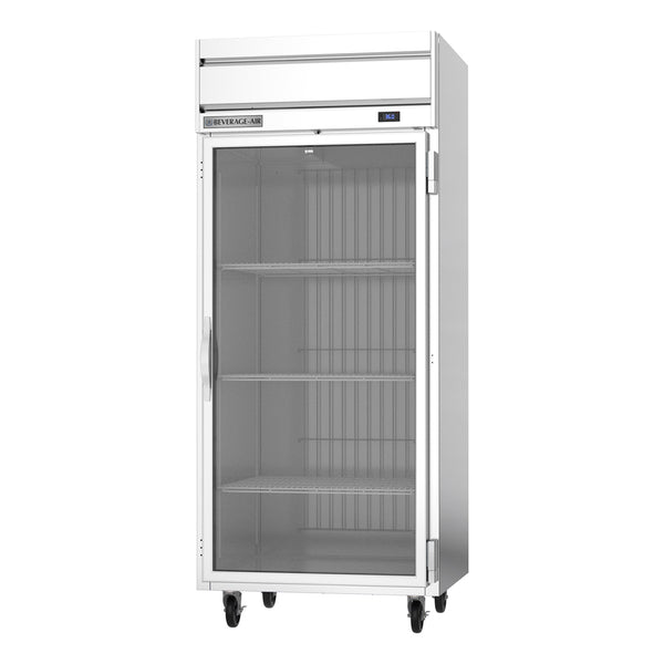 Beverage-Air HR1WHC-1G Horizon Series 35" Top Mounted Glass Door Reach In Refrigerator