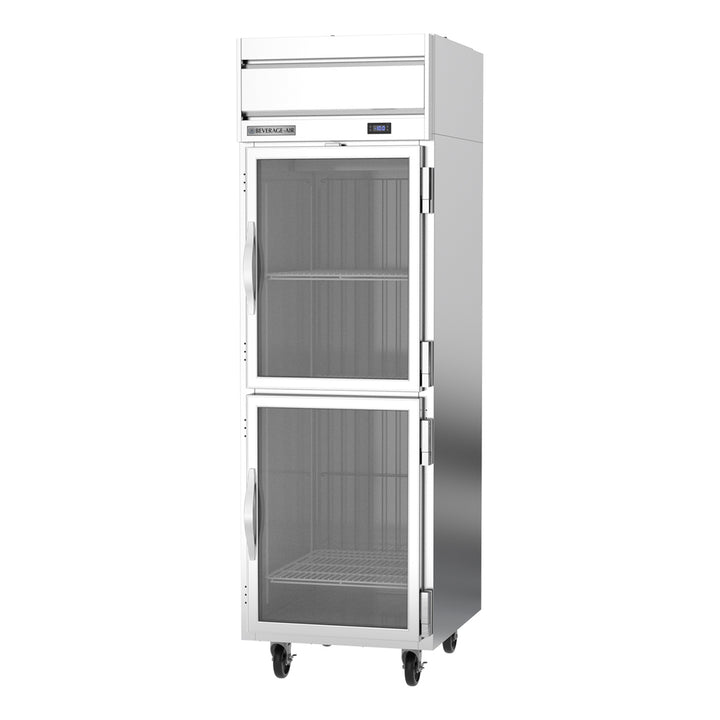 Beverage-Air HFP1HC-1HG Horizon Series 26" P Finish Top Mounted Half Glass Door Reach In Freezer