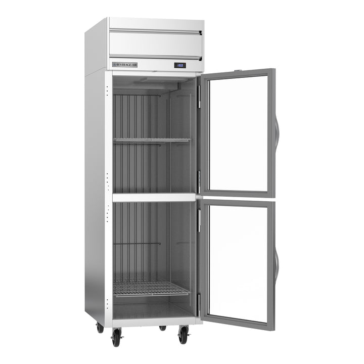 Beverage-Air HFP1HC-1HG Horizon Series 26" P Finish Top Mounted Half Glass Door Reach In Freezer