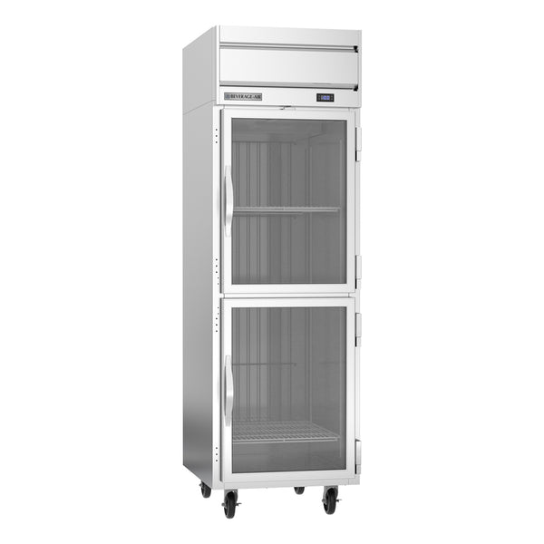 Beverage-Air HFP1HC-1HG Horizon Series 26" P Finish Top Mounted Half Glass Door Reach In Freezer