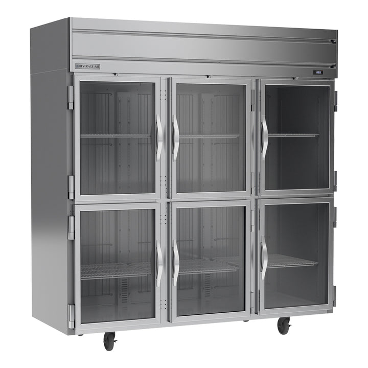 Beverage-Air HF3HC-1HG Horizon Series 78" Top Mounted Half Glass Door Reach In Freezer