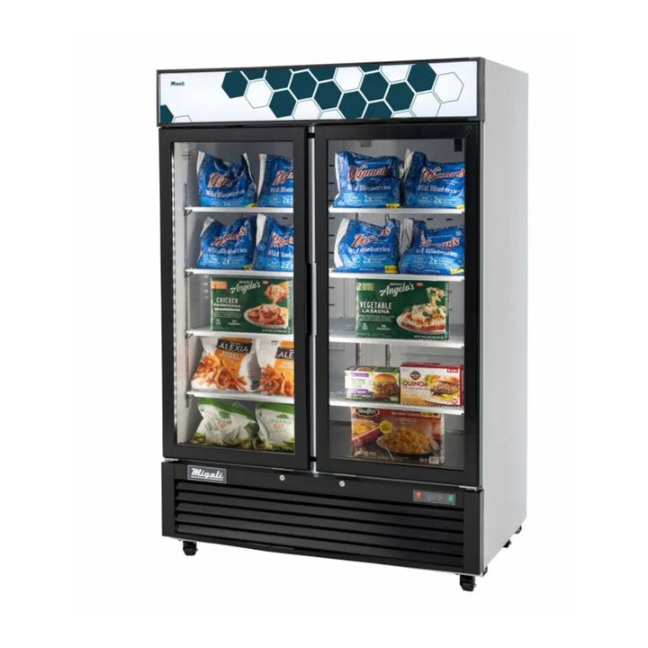 Migali C-49FM-HCe Double Glass Door Merchandiser 49 cu/ft Freezers - The Horecastore