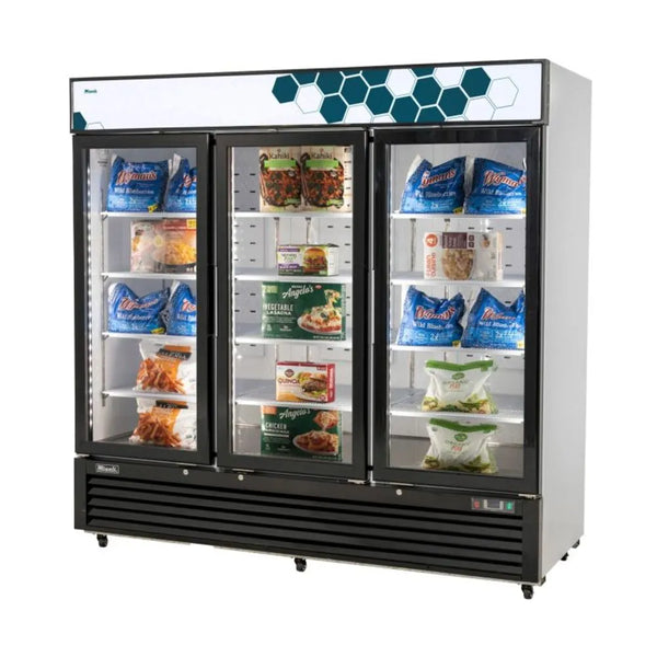 Migali C-72FM-HC Triple Glass Door Merchandiser 72 cu/ft Freezers - The Horecastore