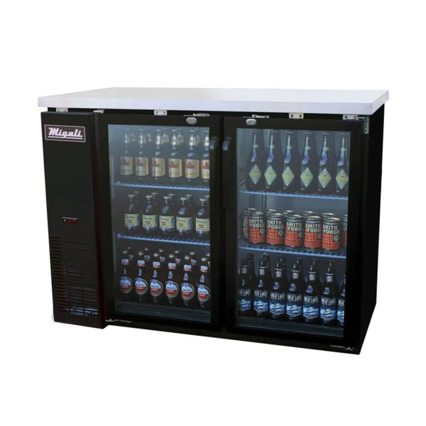 Migali C-BB48G-HC Glass Door Back Bar 48” Wide Refrigerator - The Horecastore