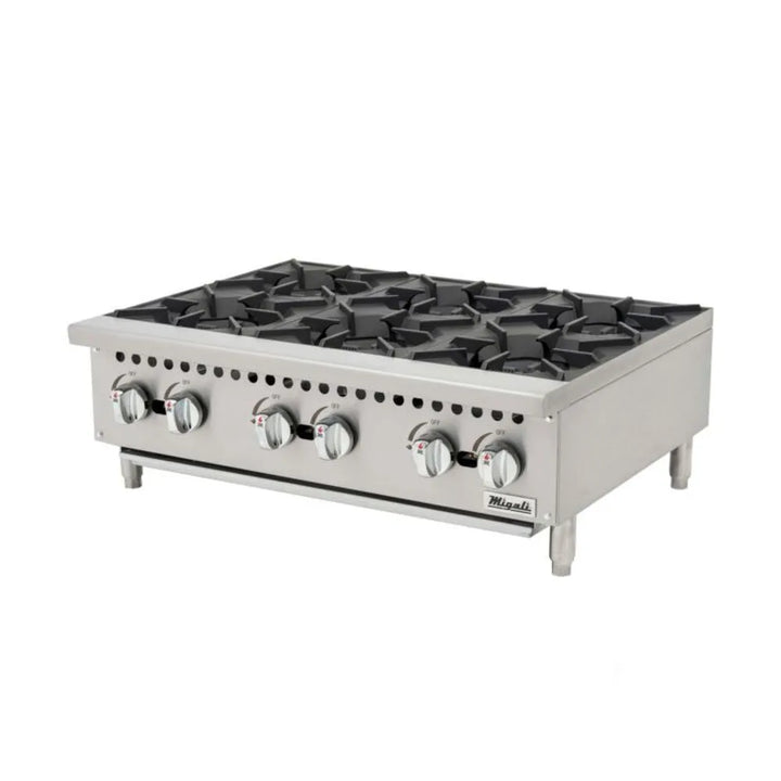 Migali C-HP-6-36 Counter-top Six Burners, 36” Wide Hot Plate - The Horecastore