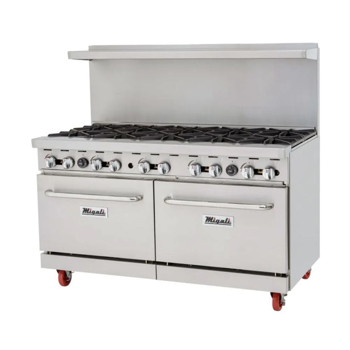 Migali C-RO10-NG 60” Ten Burner Natural Gas Range With Oven - The Horecastore