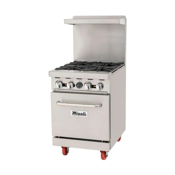 Migali C-RO4-LP 24” Four Burner Liquid Propane Gas Range With Oven - The Horecastore