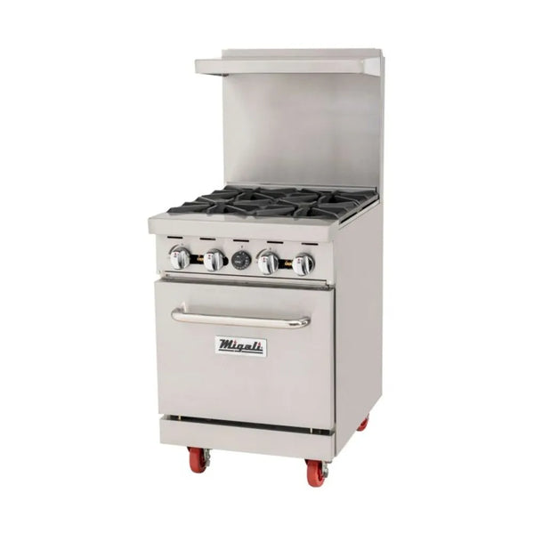 Migali C-RO4-NG 24” Four Burner Natural Gas Range With Oven - The Horecastore