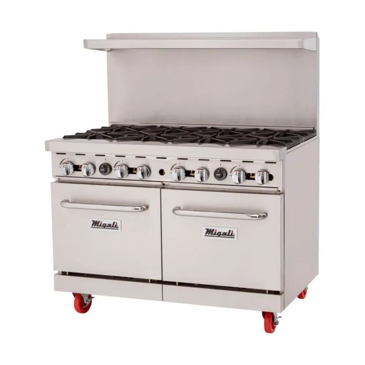 Migali C-RO8-NG 48” Eight Burner Natural Gas Range With Oven - The Horecastore