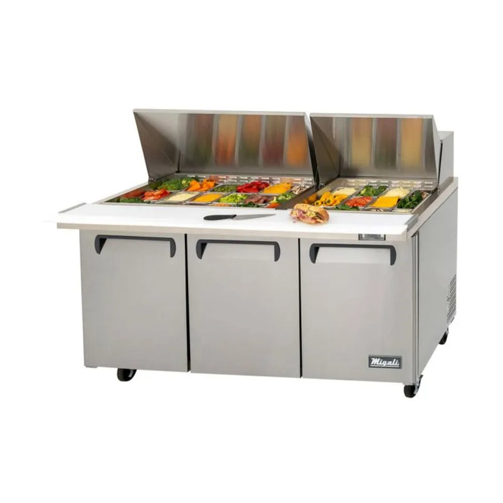 Migali C-SP72-30BT-HC Thirty pans 72” Wide Big Top Sandwich Prep Table Refrigerator - The Horecastore