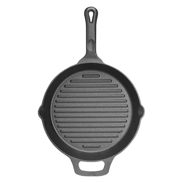 Winco CAGP-10R Cast Iron, Induction Grill Pan, Round, 10-1/4" Dia x 1-3/4" H, Pre-Seasoned