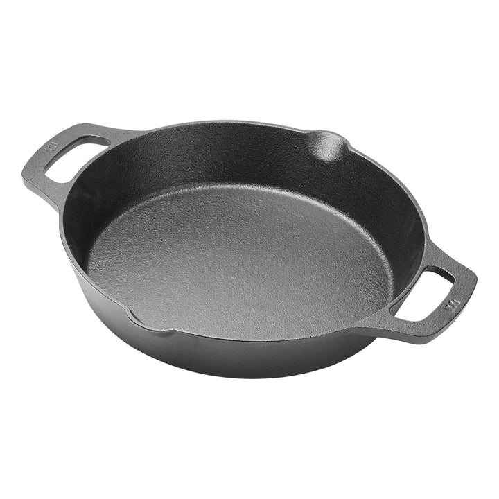 Winco CASD-10 Cast Iron, Induction Skillet with Dual Loop Handles, 10-1/4" Dia, Pre-Seasoned