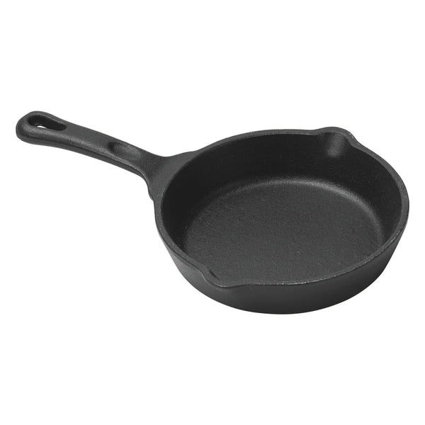 Winco CAST-5 Mini Cast Iron, Induction Skillet, Round, 7-1/4 Oz, 4-7/8"Dia,Matte Black Enamel