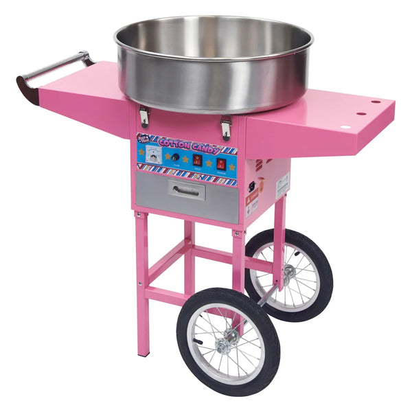 Winco CCM-28M ShowTime Cotton Candy Machine with 20.5" Stainless Steel Bowl and Cart, 1080W