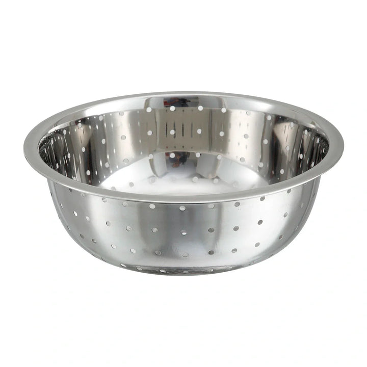 Winco CCOD-11L 11" Colanders, Chinese Style, 5mm Holes, Stainless Steel