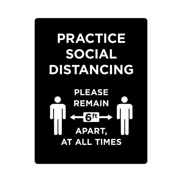 CAC China CCSN-DT6 Sign Stanchion PRACTICE SOCIAL DISTANCING /Each