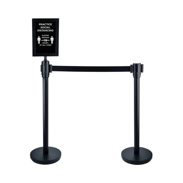 CAC China CCSN-SET6 Stanchion/Sign Set "PRACTICE SOCIAL DISTANCING"