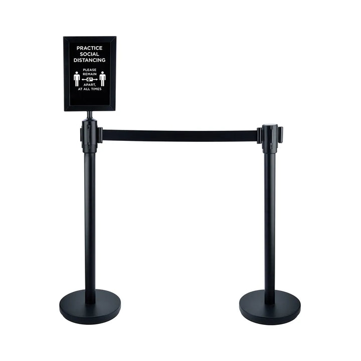 CAC China CCSN-SET6 Stanchion/Sign Set PRACTICE SOCIAL DISTANCING Set