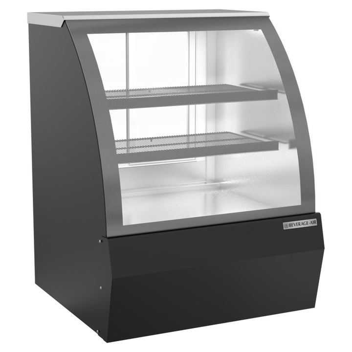 Beverage-Air CDR3HC-1-B-D 37 1/4" Curved Glass Black Dry Bakery Display Case