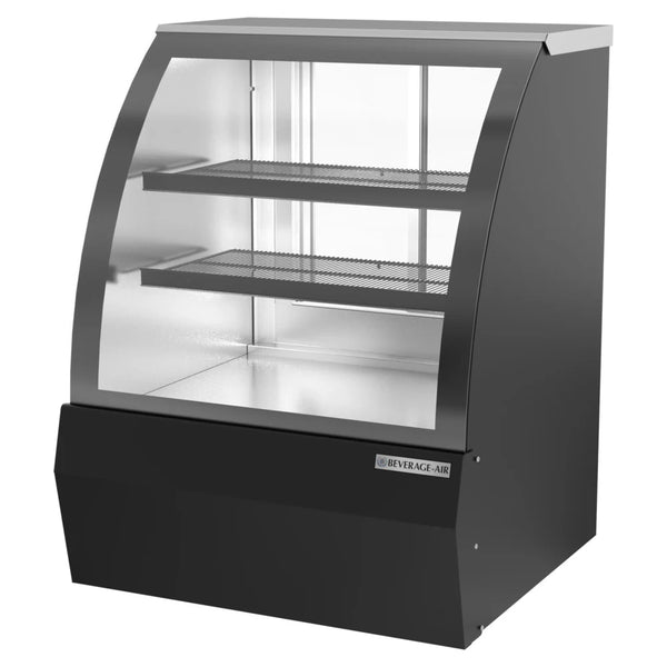 Beverage-Air CDR3HC-1-B-D 37 1/4" Curved Glass Black Dry Bakery Display Case