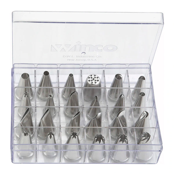 Winco CDT-24 24 Piece Stainless Steel Cake Decorating Set