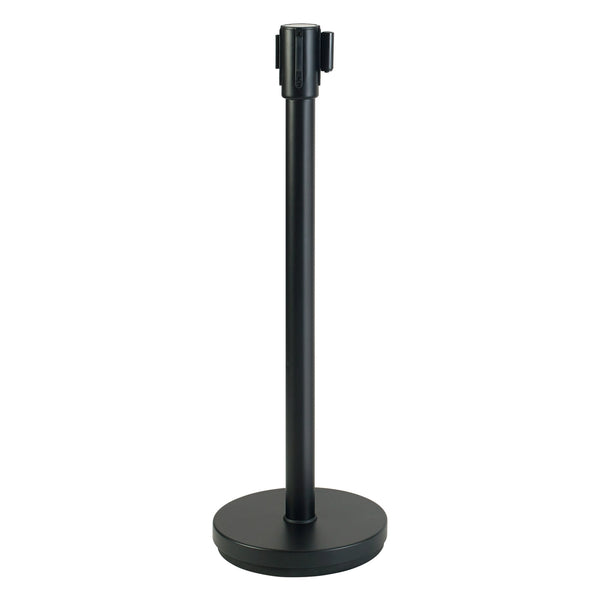 Winco CGS-38K 34" Stanchion Post, Black, 6-1/2' Retractable Belt