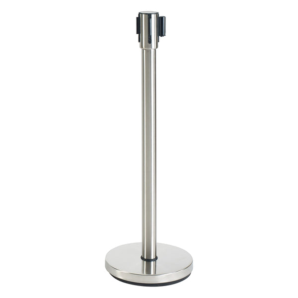 Winco CGS-38S 34" Stanchion Post, Stainless Steel, 6-1/2' Retractable Belt