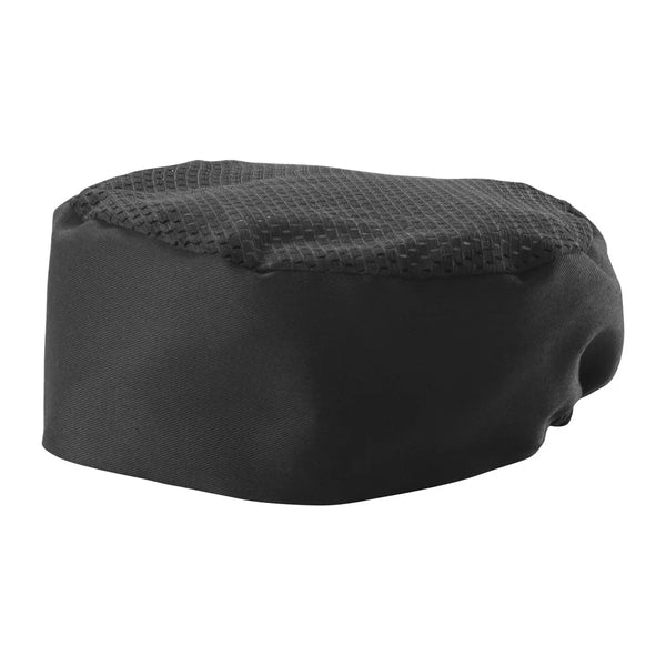 Winco CHPB-3BX 3.5" Black Ventilated Pillbox Hat, X-Large