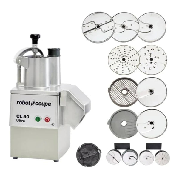 Robot Coupe CL50EUREST 1 1/2 hp Food Processor with 9 Discs, Dice Cleaning & Wall Holder Kits, 120 V