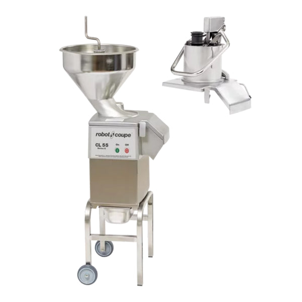 Robot Coupe CL55 Head Food Processor with Full Moon Pusher Feed without Discs, 2 1/2 hp