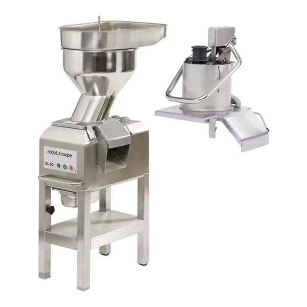 Robot Coupe CL60E2HEAD Single-Speed Stainless Steel Food Processor with Side Discharge, 208 - 220 V, 3 hp