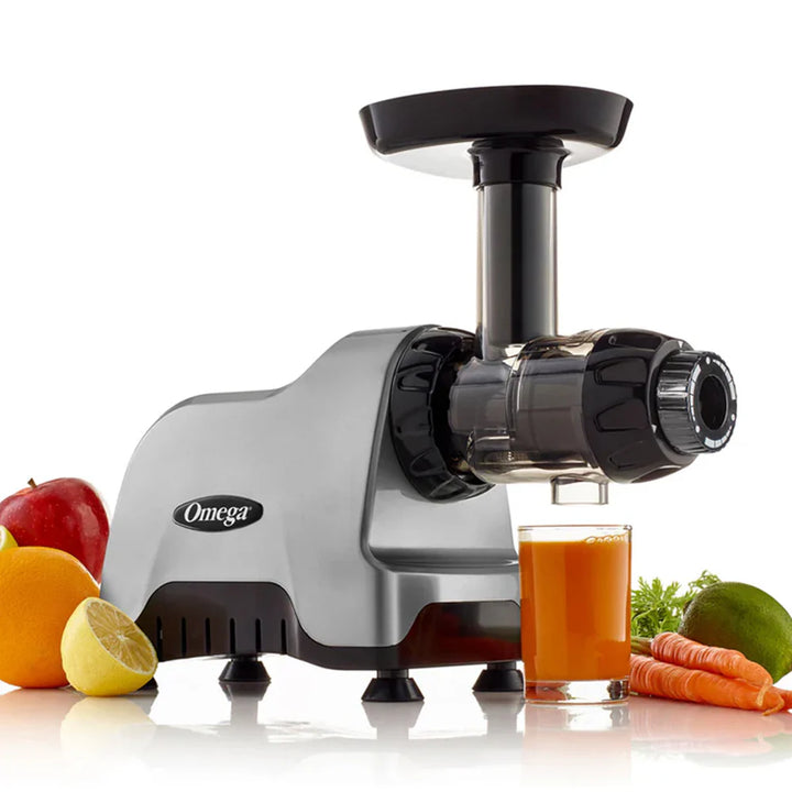 Omega Juicer 200-Watt CNC80S Cold Press Juicer Machine, Silver