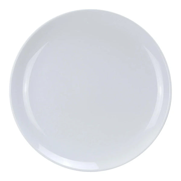 Yanco CO-1016 16" White Melamine Round Coupe Pattern Serving Plate, 16" Diameter, Pack of 12