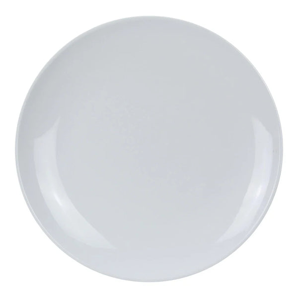 Yanco CO-112 Coupe Pattern Round Plate, 12" Diameter, Melamine, White Color, Pack of 24