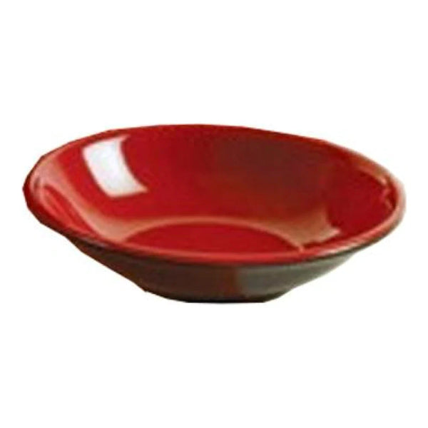 Yanco CR-1028 Two-Tone 3.75" Round Sauce Dish in Black-Red Melamine - Pack of 72