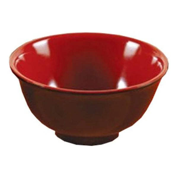 Yanco CR-130 Two-Tone 4.5" Round Rice Bowl in Black-Red Melamine - Pack of 48