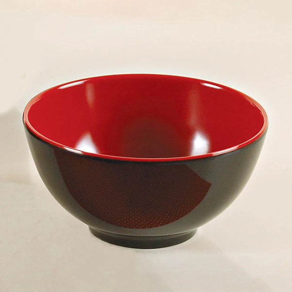 Yanco CR-3004 Two-Tone 4.5" Round Nanjing Bowl in Black-Red Melamine - Pack of 48