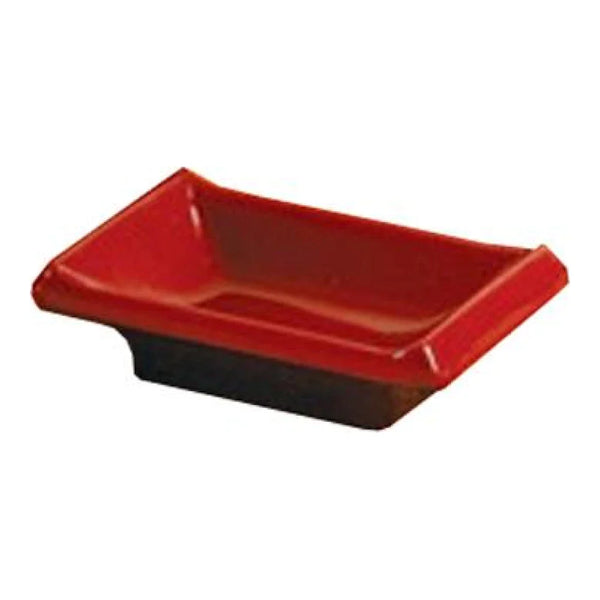 Yanco CR-4046 Two-Tone 3.75" Rectangular Sauce Dish in Black-Red Melamine - Pack of 72