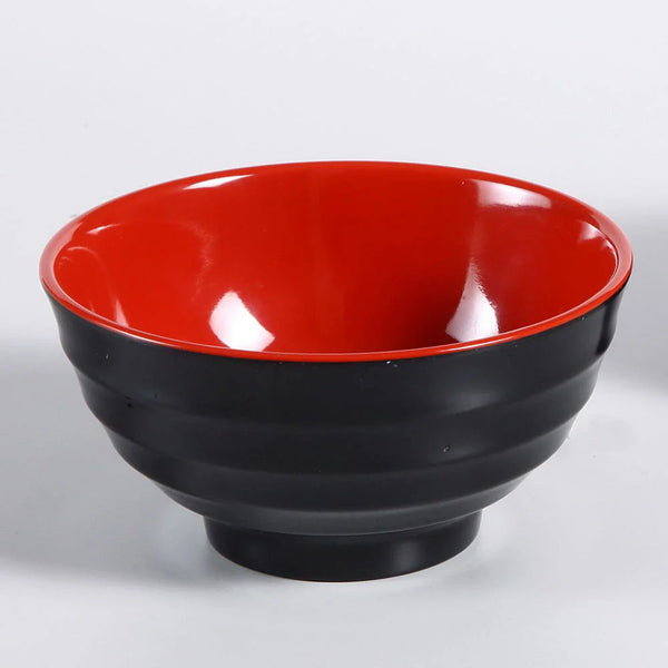 Yanco CR-528 Two-Tone 6.88" Round Bowl in Black-Red Melamine - Pack of 48