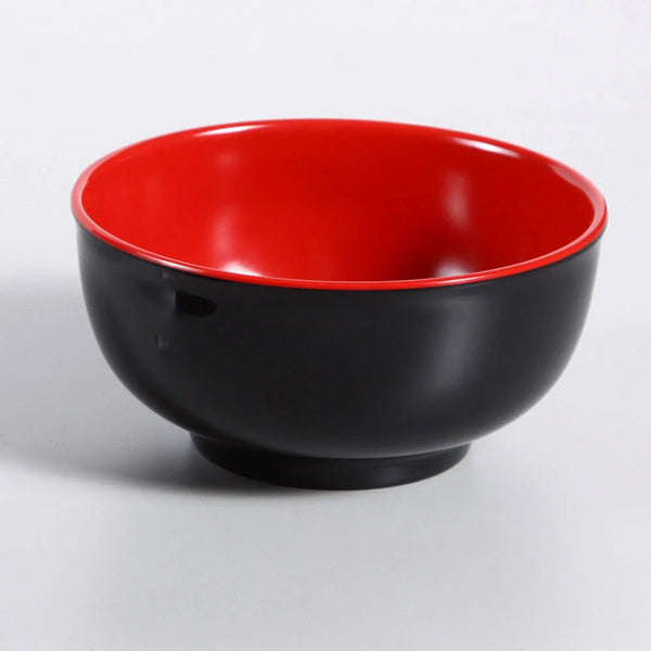 Yanco CR-560 Two-Tone 6.88" Round Bowl in Black-Red Melamine - Pack of 48