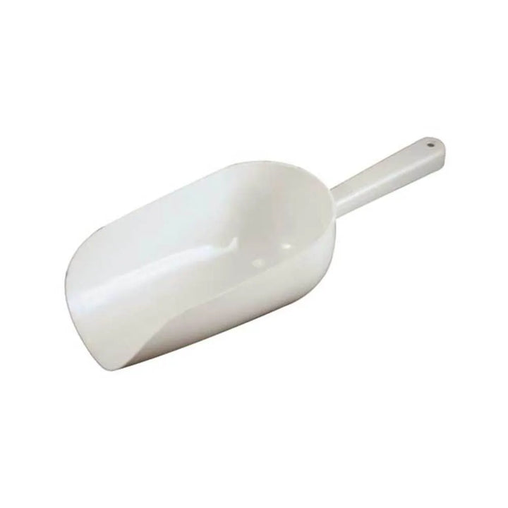 Bar Maid CR-840W White 16Oz Polyethylene Round Bowl Scoop — Hole Handle