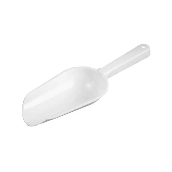 Bar Maid CR-849W White 8Oz Polyethylene Round Bowl Scoop — Hole Handle