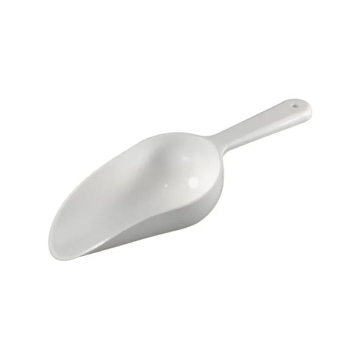 Bar Maid CR-854W White 4Oz Polyethylene Round Bowl Scoop — Hole Handle