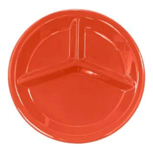 Thunder Group CR710RD 10-1/4" Melamine 3 Compartment Plate Pack of 12