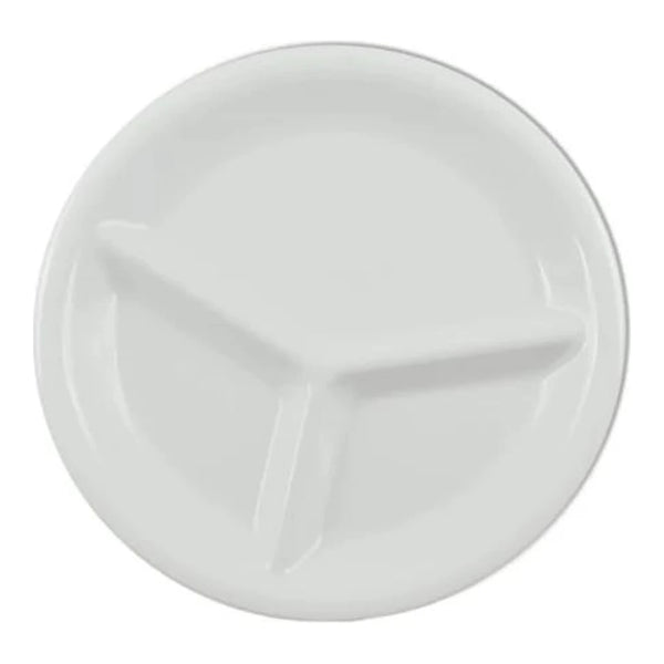 Thunder Group CR710W 10-1/4" Melamine 3 Compartment Plate Pack of 12